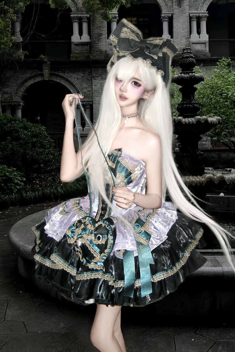 Gothic Lolita Dress - The Little Mermaid's Tears, 2 Colors, Lace Trim, Ruffled, Layered - additional product view 7