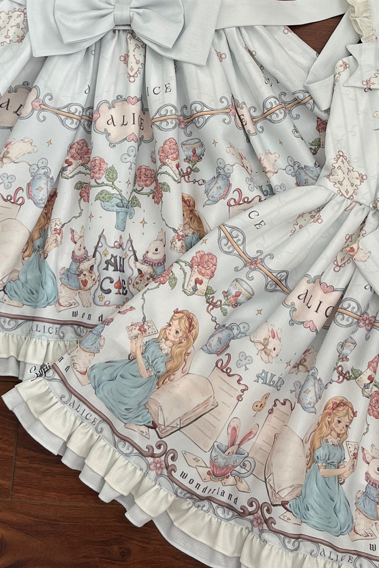 Gothic Lolita Dress - The Princess's Magical Diary, Blue, Ruffled, Printed, Sweet Style - additional product view 5