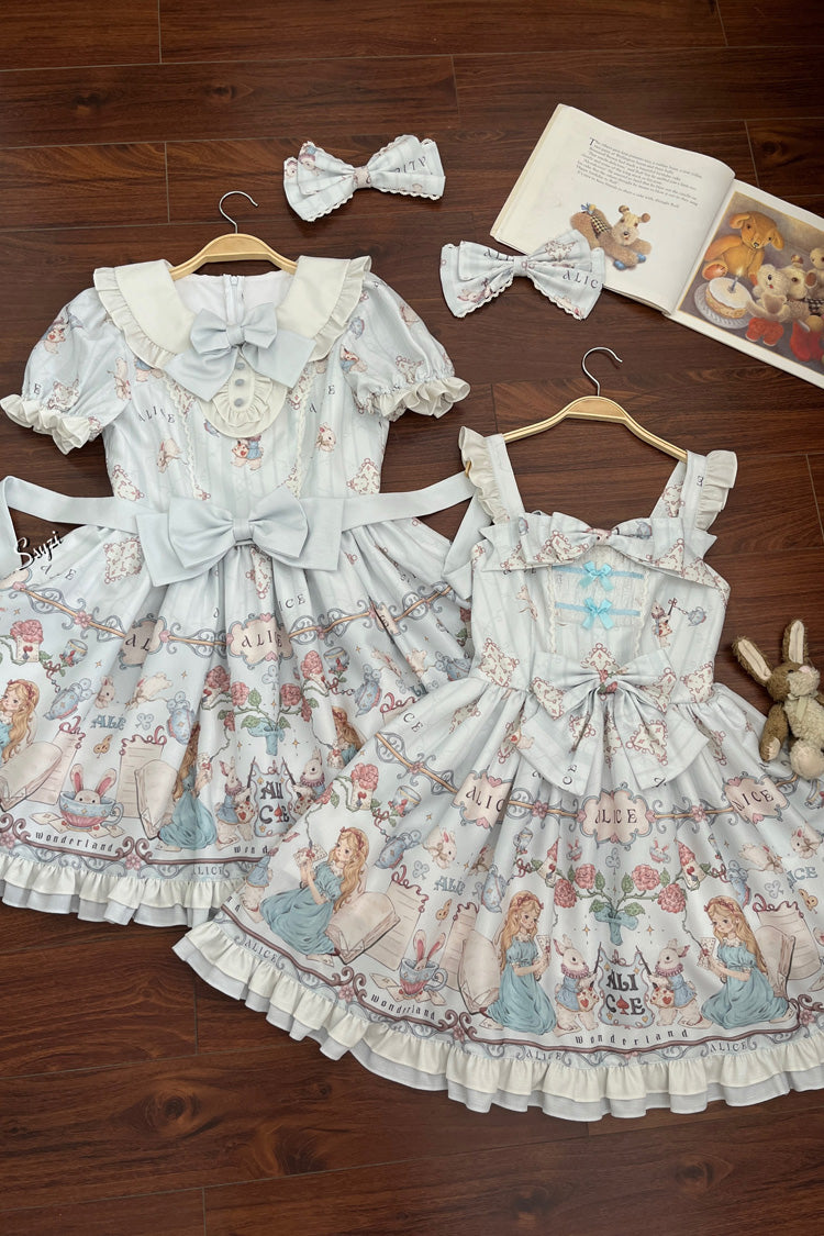 Gothic Lolita Dress - The Princess's Magical Diary, Blue, Ruffled, Printed, Sweet Style - additional product view 6