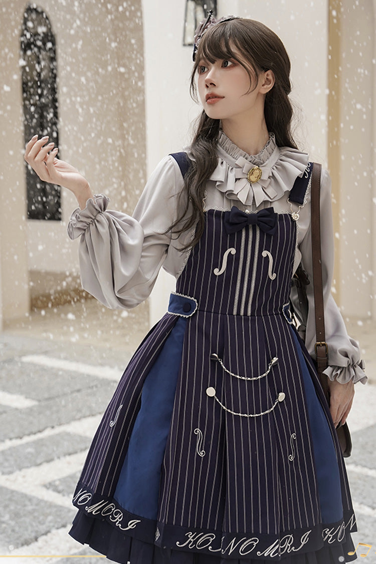 Gothic Lolita Dress - The Violin, 2 Colors, Bow Detail, Lace Trim, Ruffled - additional product view 7