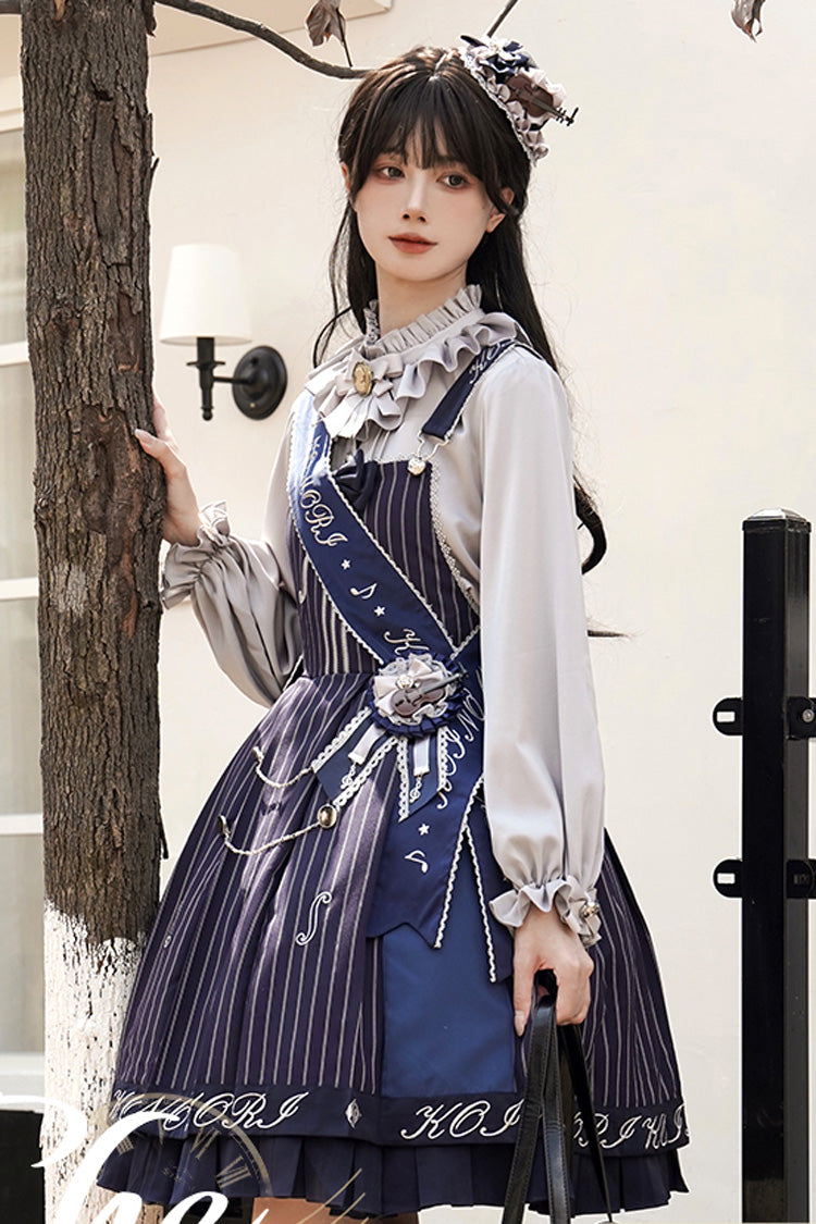Gothic Lolita Dress - The Violin, 2 Colors, Bow Detail, Lace Trim, Ruffled - additional product view 8