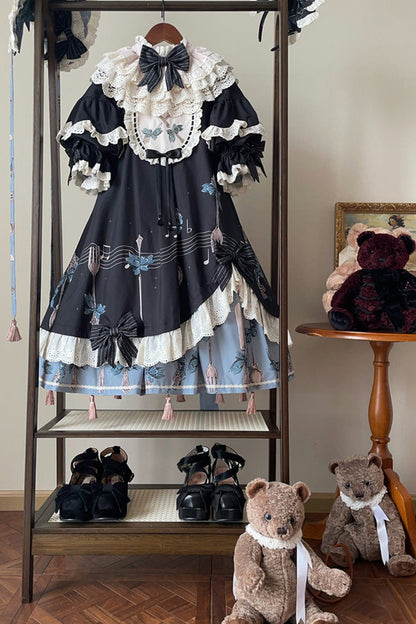 Gothic Lolita Dress - The Witch’s Banquet, Blue, Printed, Embroidered, Sweet Style - additional product view 6