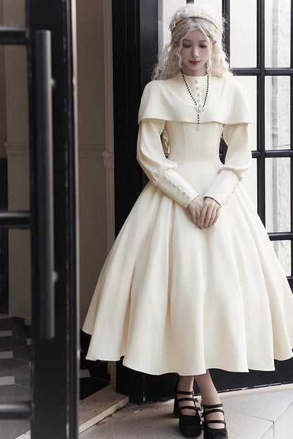 Gothic Lolita Dress - Thirteenth Evening, Ivory, Long Sleeves - additional product view 4