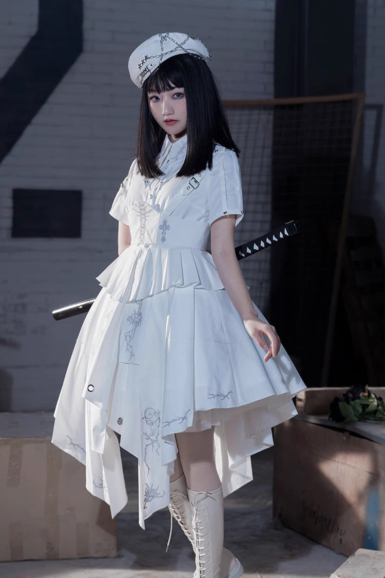 Gothic Lolita Dress - Travelling Thorns, White, Printed - Kawaii Statement Dress - additional product view 2