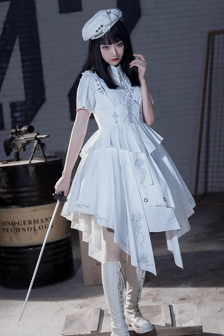 Gothic Lolita Dress - Travelling Thorns, White, Printed - Kawaii Statement Dress - additional product view 4