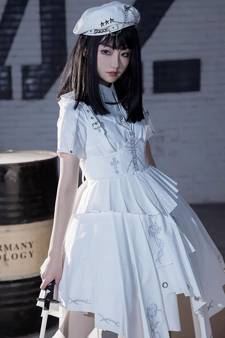 Gothic Lolita Dress - Travelling Thorns, White, Printed - Kawaii Statement Dress - additional product view 5