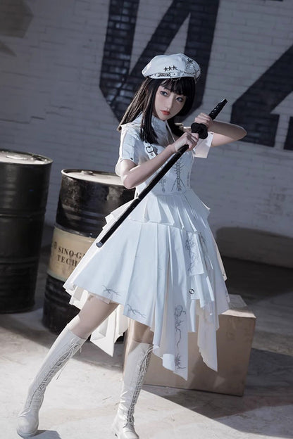 Gothic Lolita Dress - Travelling Thorns, White, Printed - Kawaii Statement Dress - additional product view 7
