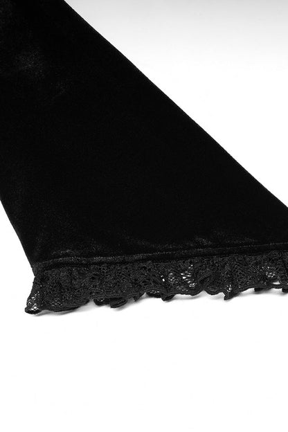 Gothic Lolita Dress - Trumpet Stitching Lace Irregular, 2 Colors, Stand Collar, Lace Trim - additional product view 5