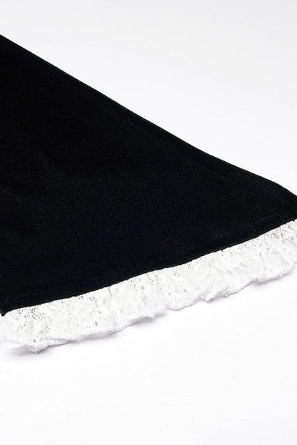 Gothic Lolita Dress - Trumpet Stitching Lace Irregular, 2 Colors, Stand Collar, Lace Trim - additional product view 14