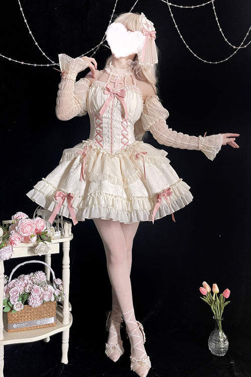 Gothic Lolita Dress - Tube Top, 2 Colors, Sweet Style, Ruffled, Layered - additional product view 3