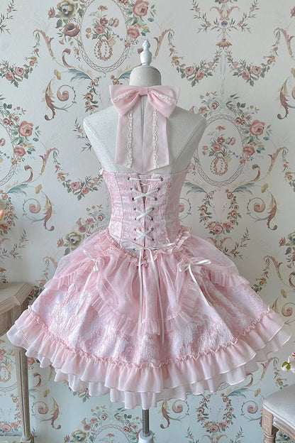 Gothic Lolita Dress - Tube Top, Pink, Ruffled, Layered, Sweet Style - additional product view 3