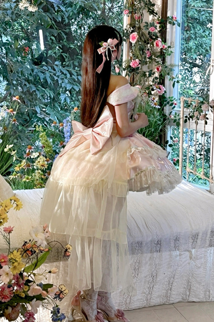 Gothic Lolita Dress - Tulip Love Song, Pink, Ruffled, Layered, Lace-Up - additional product view 8