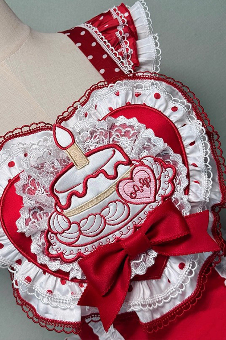 Gothic Lolita Dress - Twin Bears, 2 Colors, Printed, Sweet Style, Bow Detail - additional product view 7