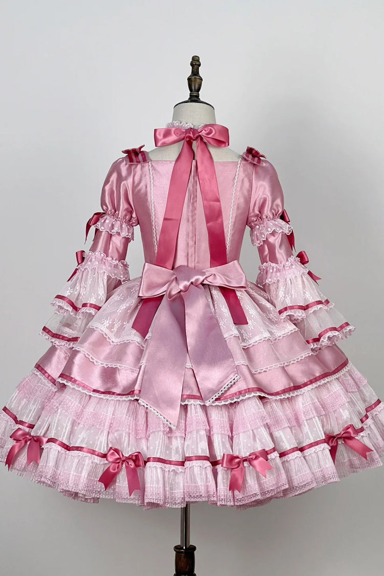 Gothic Lolita Dress - Velvet Cake, Pink, Detachable Detail, Long Sleeves, Sweet Style - additional product view 14