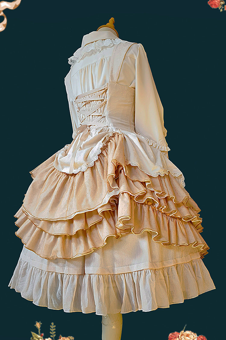 Gothic Lolita Dress - Waltz, 2 Colors, Lace Trim, Ruffled, Layered - additional product view 5
