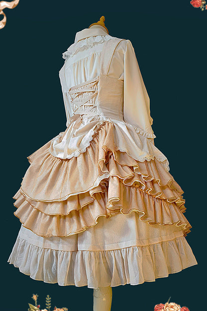 Gothic Lolita Dress - Waltz, 2 Colors, Lace Trim, Ruffled, Layered - additional product view 5