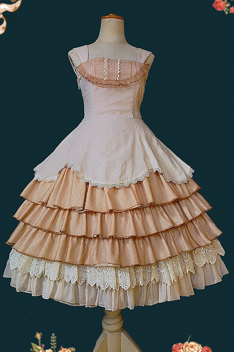 Gothic Lolita Dress - Waltz, 2 Colors, Lace Trim, Ruffled, Layered - additional product view 7