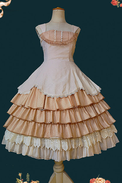 Gothic Lolita Dress - Waltz, 2 Colors, Lace Trim, Ruffled, Layered - additional product view 7