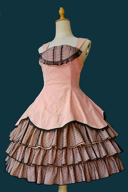 Gothic Lolita Dress - Waltz, 2 Colors, Lace Trim, Ruffled, Layered - main product image