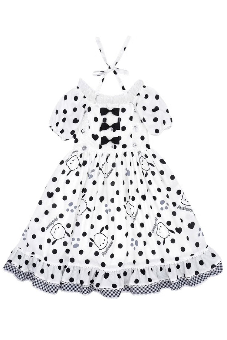 Gothic Lolita Dress - White/black, 2 Colors, Sweet Style, Bow Detail, Ruffled - additional product view 2