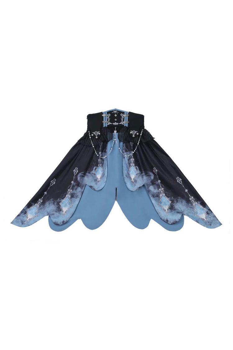 Gothic Lolita Dress - White/blue Gradient Print, 2 Colors, Sweet Style, Ruffled, Printed - additional product view 11
