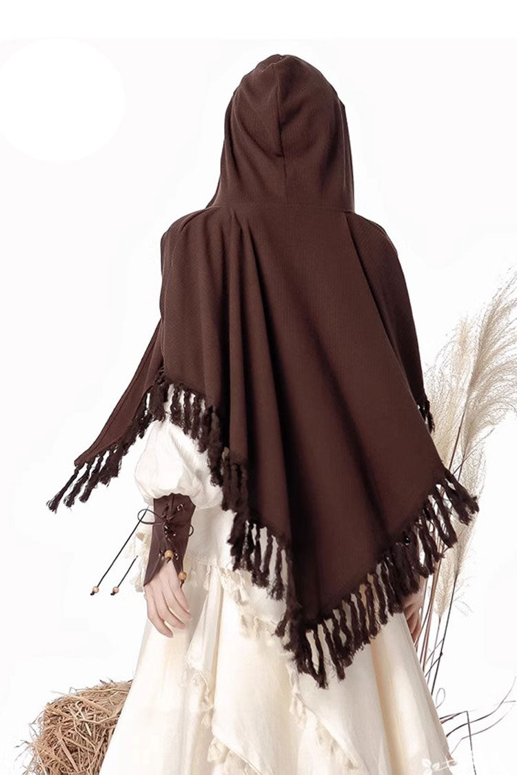 Gothic Lolita Dress - White/brown Wandering Witch, 2 Colors, Long Sleeves - additional product view 7