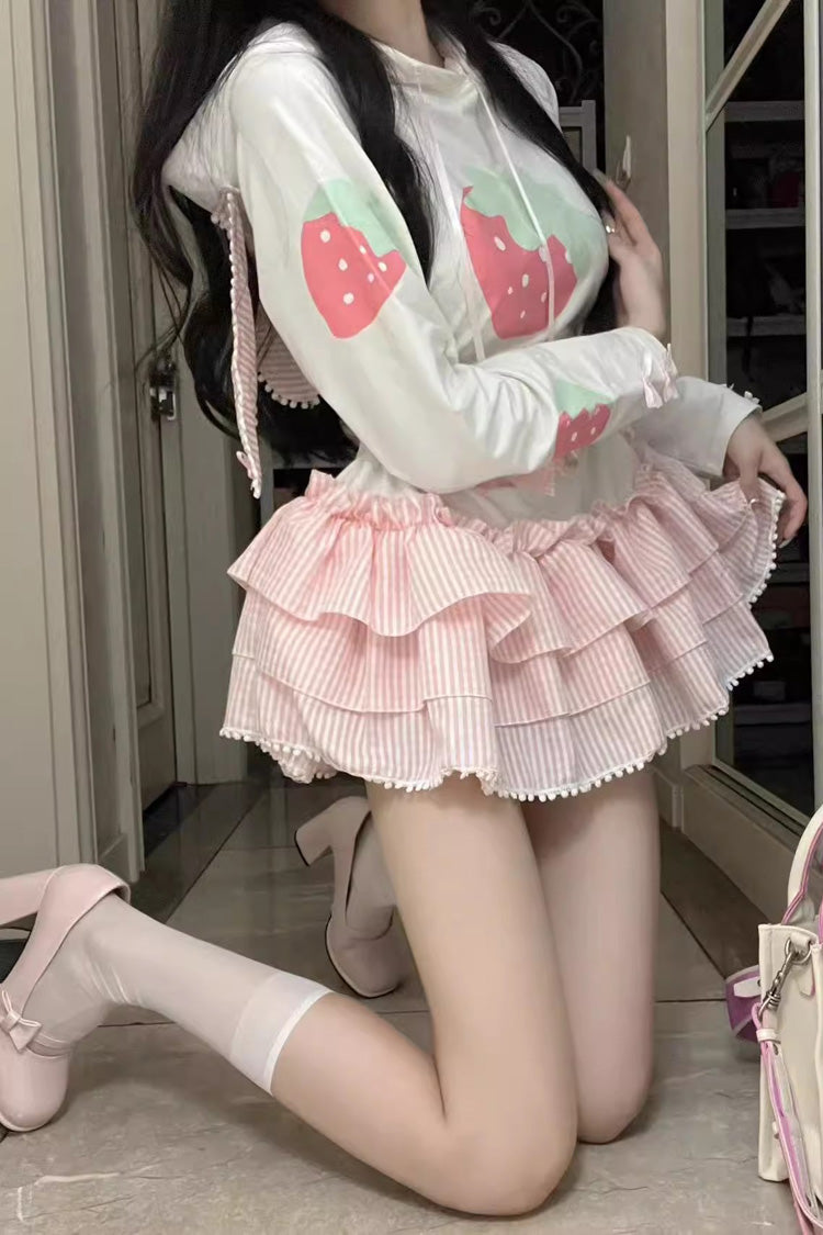 Gothic Lolita Dress - White/pink, 2 Colors, Long Sleeves, Sweet Style, Printed - additional product view 4