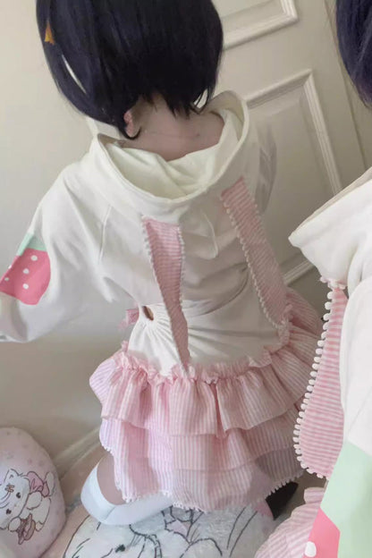 Gothic Lolita Dress - White/pink, 2 Colors, Long Sleeves, Sweet Style, Printed - additional product view 6