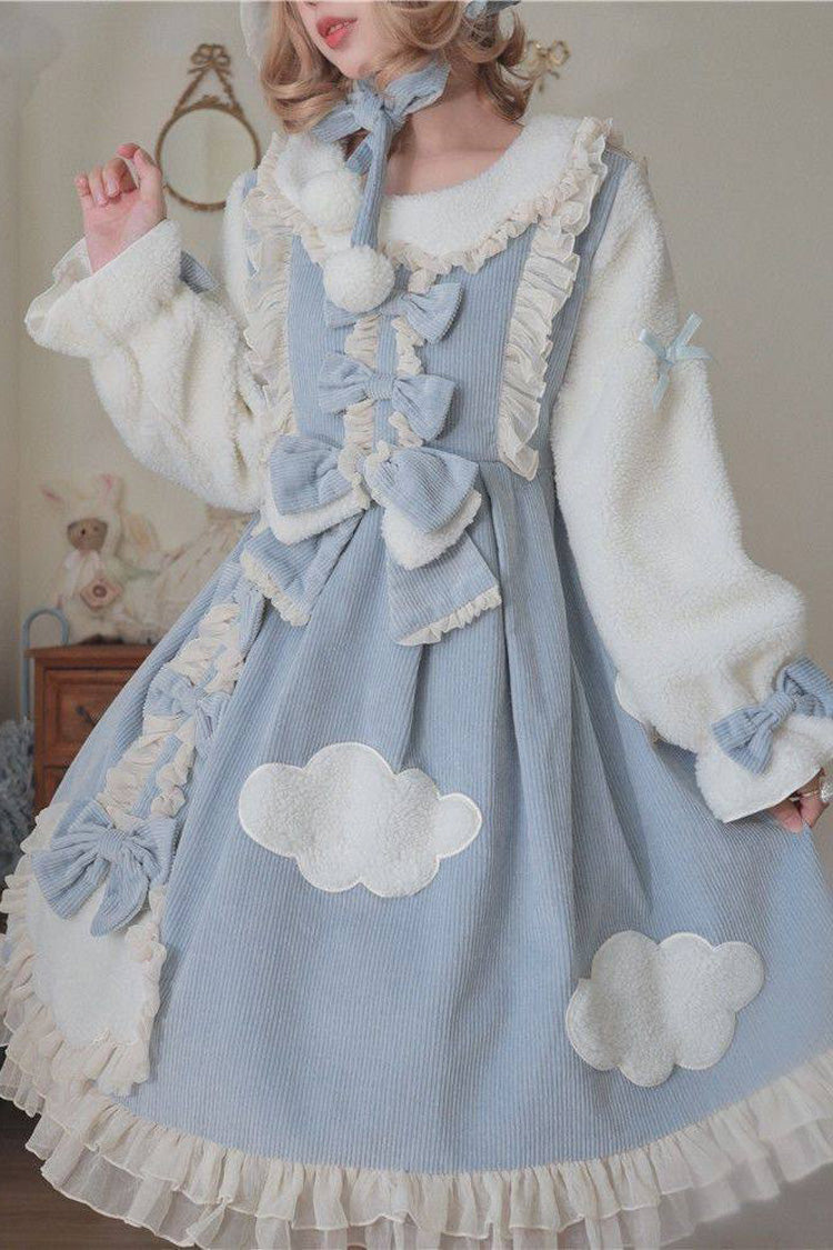 Gothic Lolita Dress - Winter Clouds Clear Up, 2 Colors, Long Sleeves, Sweet Style - additional product view 3