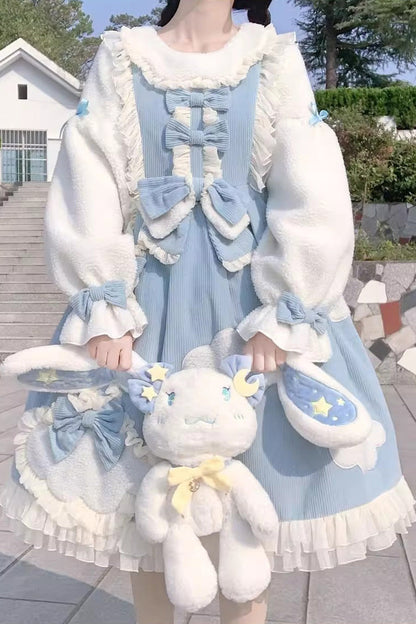 Gothic Lolita Dress - Winter Clouds Clear Up, 2 Colors, Long Sleeves, Sweet Style - additional product view 5