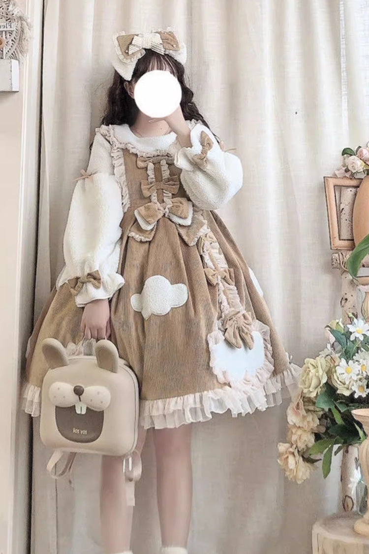 Gothic Lolita Dress - Winter Clouds Clear Up, 2 Colors, Long Sleeves, Sweet Style - additional product view 7
