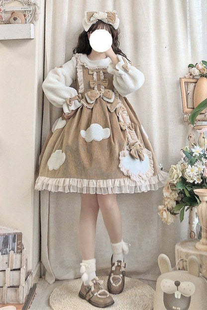 Gothic Lolita Dress - Winter Clouds Clear Up, 2 Colors, Long Sleeves, Sweet Style - additional product view 8