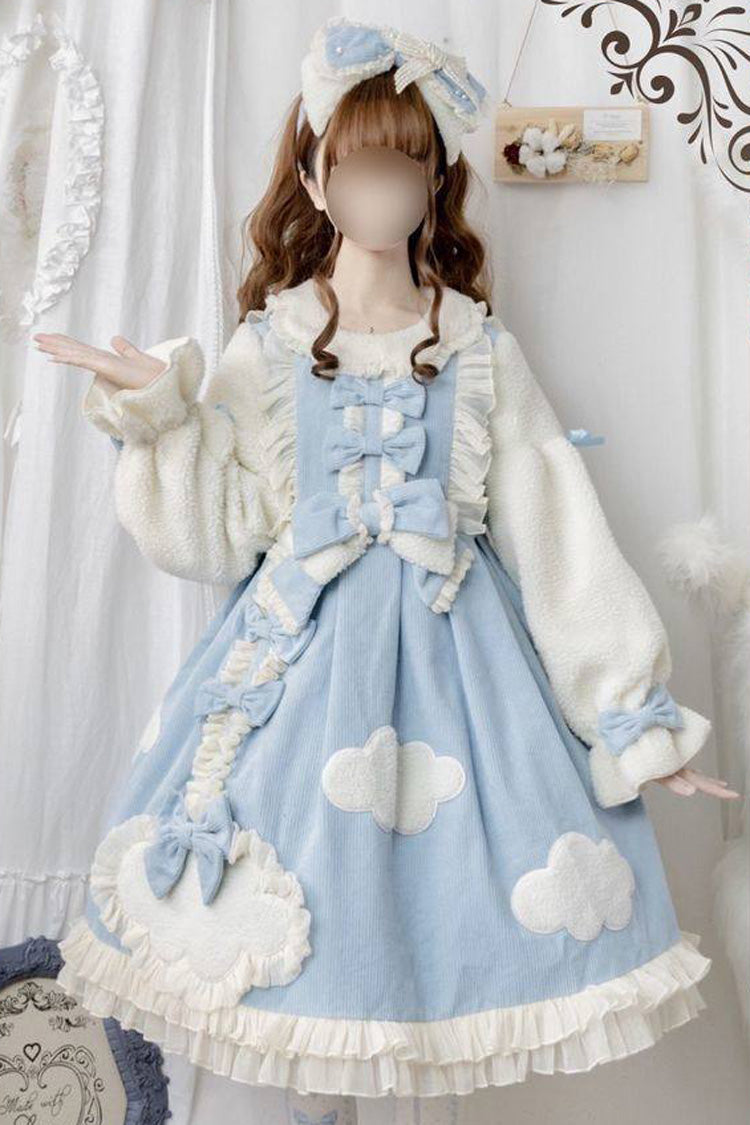 Gothic Lolita Dress - Winter Clouds Clear Up, 2 Colors, Long Sleeves, Sweet Style - main product image