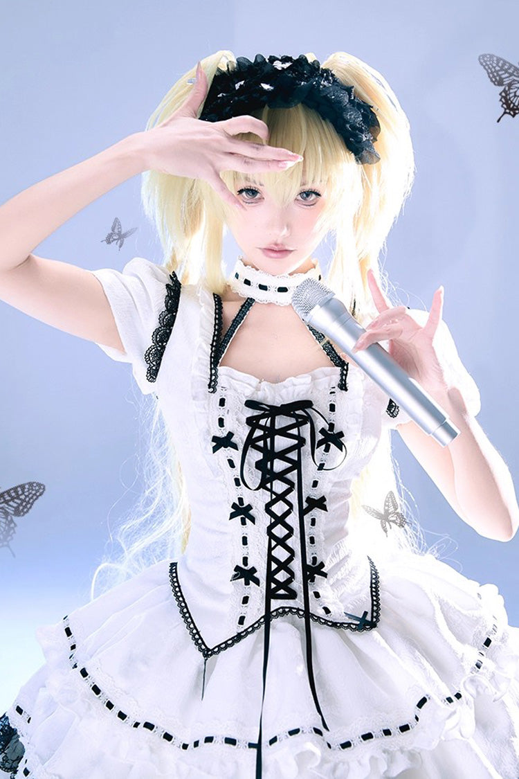 Gothic Lolita Dress - Witch, White, Detachable Detail, Long Sleeves, Bow Detail - additional product view 6