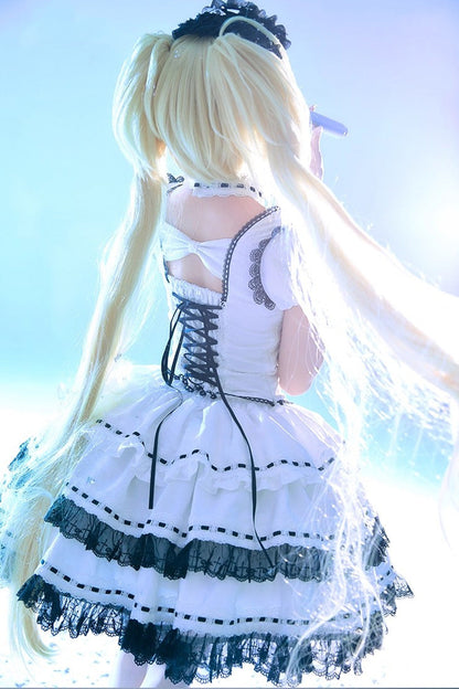 Gothic Lolita Dress - Witch, White, Detachable Detail, Long Sleeves, Bow Detail - additional product view 7