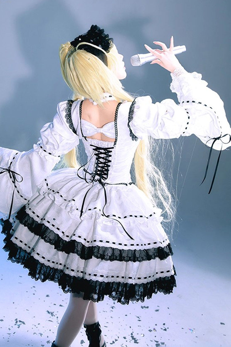 Gothic Lolita Dress - Witch, White, Detachable Detail, Long Sleeves, Bow Detail - additional product view 8