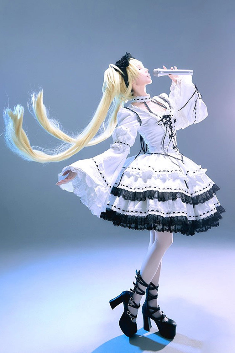 Gothic Lolita Dress - Witch, White, Detachable Detail, Long Sleeves, Bow Detail - additional product view 9