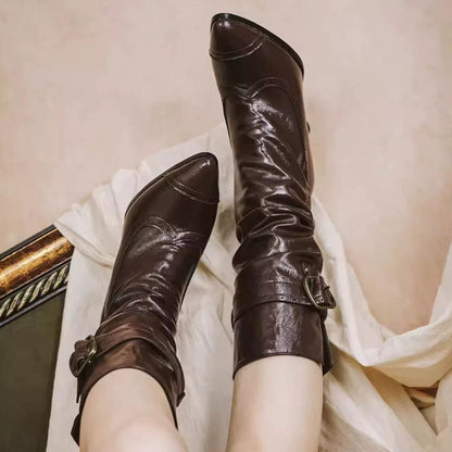 Gothic Lolita High Heels - Retro Faux Leather Pointed, 3 Colors, Sweet Style - additional product view 7