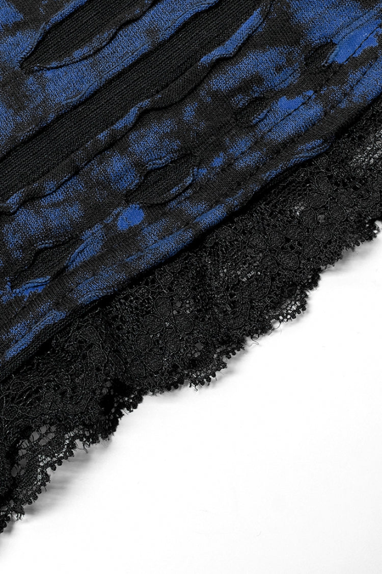 Gothic Lolita Skirt - Abstract Print Stitching, 2 Colors, Women's Style, Lace Trim - additional product view 6