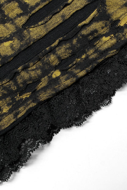 Gothic Lolita Skirt - Abstract Print Stitching, 2 Colors, Women's Style, Lace Trim - additional product view 14