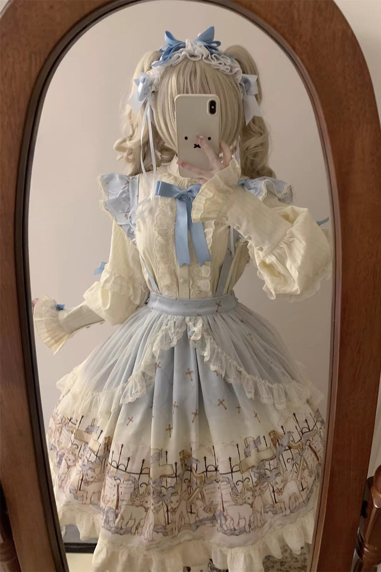 Gothic Lolita Skirt - Angel Lamb, 3 Colors, Bow Detail, Ruffled, Printed - additional product view 11
