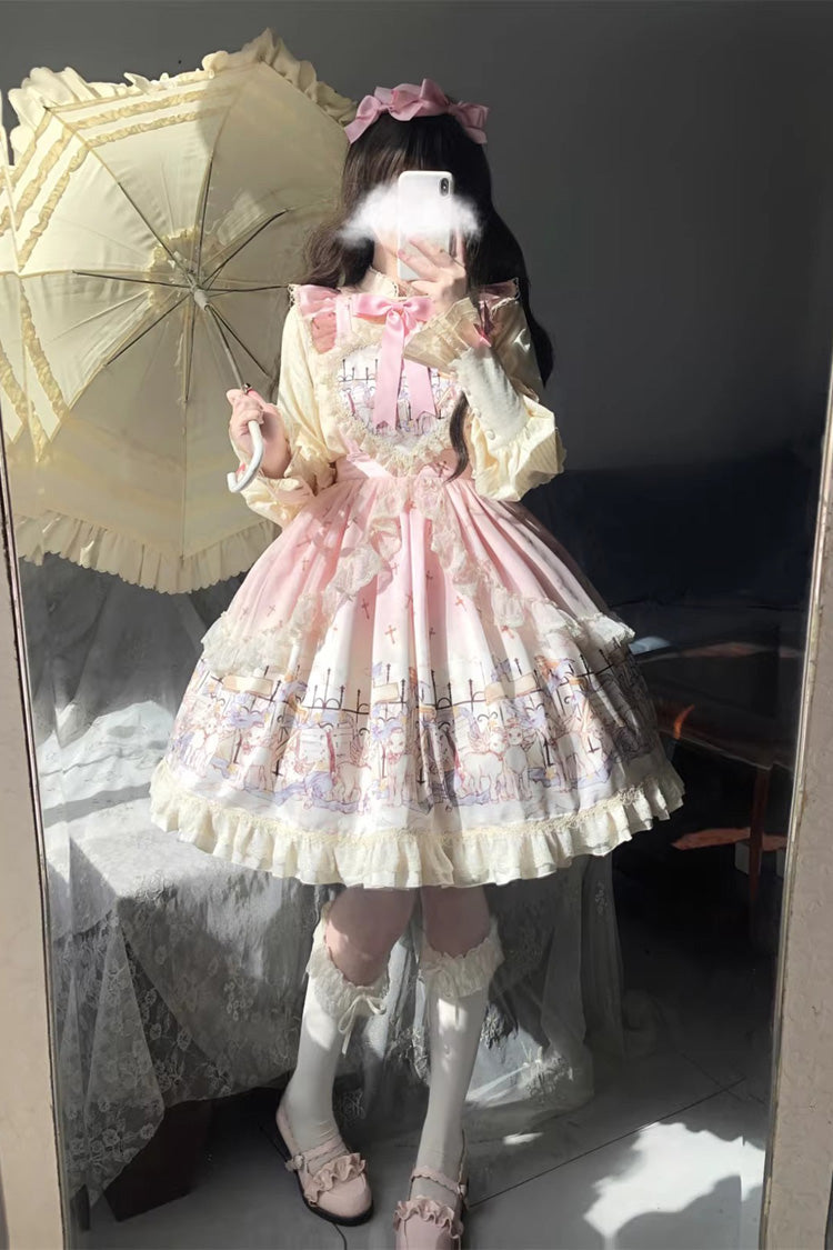 Gothic Lolita Skirt - Angel Lamb, 3 Colors, Bow Detail, Ruffled, Printed - additional product view 13