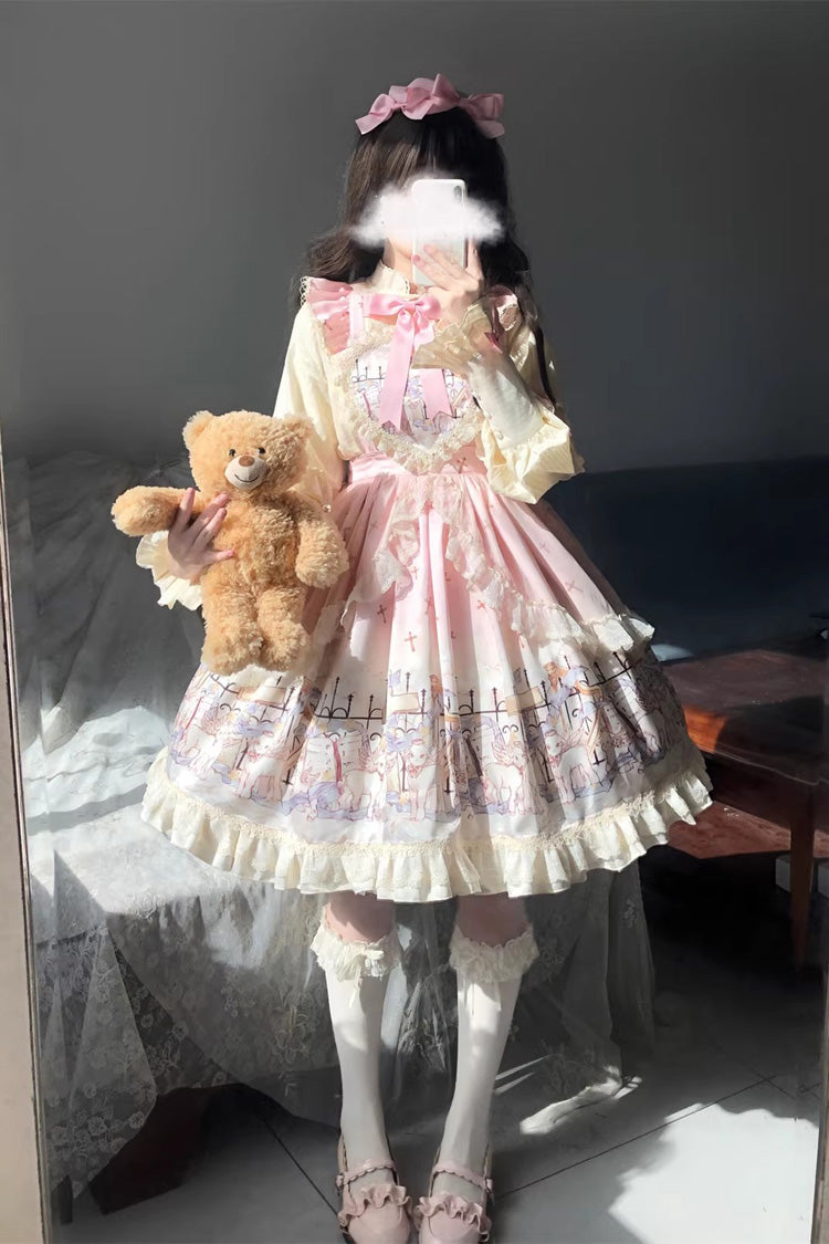 Gothic Lolita Skirt - Angel Lamb, 3 Colors, Bow Detail, Ruffled, Printed - additional product view 14