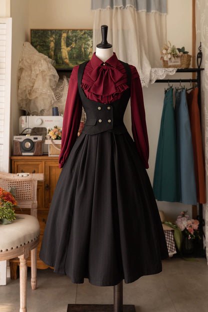 Gothic Lolita Skirt - Basket Of The Forest, 4 Colors, High Waist, Classic Style - S Black / M Black / L Black option