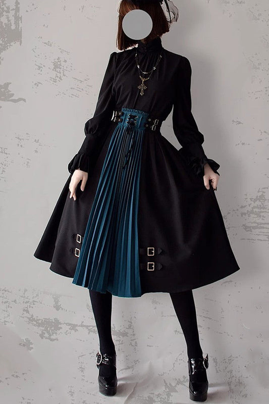 Gothic Lolita Skirt - Black/blue Dawn Keeper, 2 Colors - Alternative Fashion Skirt - additional product view 2