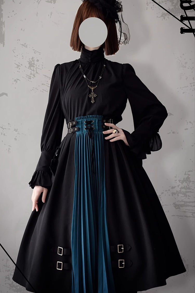Gothic Lolita Skirt - Black/blue Dawn Keeper, 2 Colors - Alternative Fashion Skirt - additional product view 3