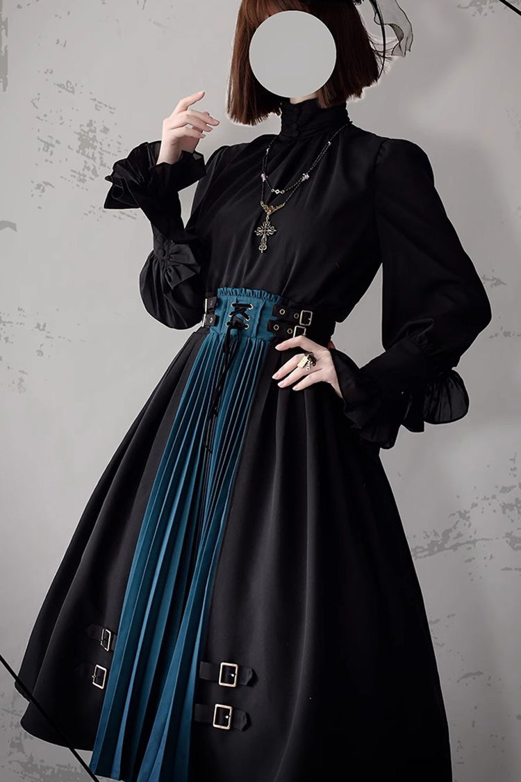 Gothic Lolita Skirt - Black/blue Dawn Keeper, 2 Colors - Alternative Fashion Skirt - additional product view 4