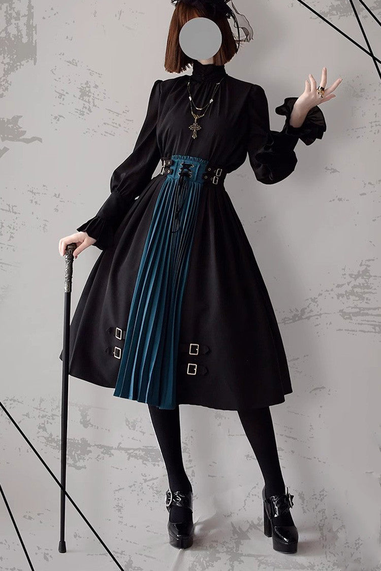 Gothic Lolita Skirt - Black/blue Dawn Keeper, 2 Colors - Alternative Fashion Skirt - additional product view 5