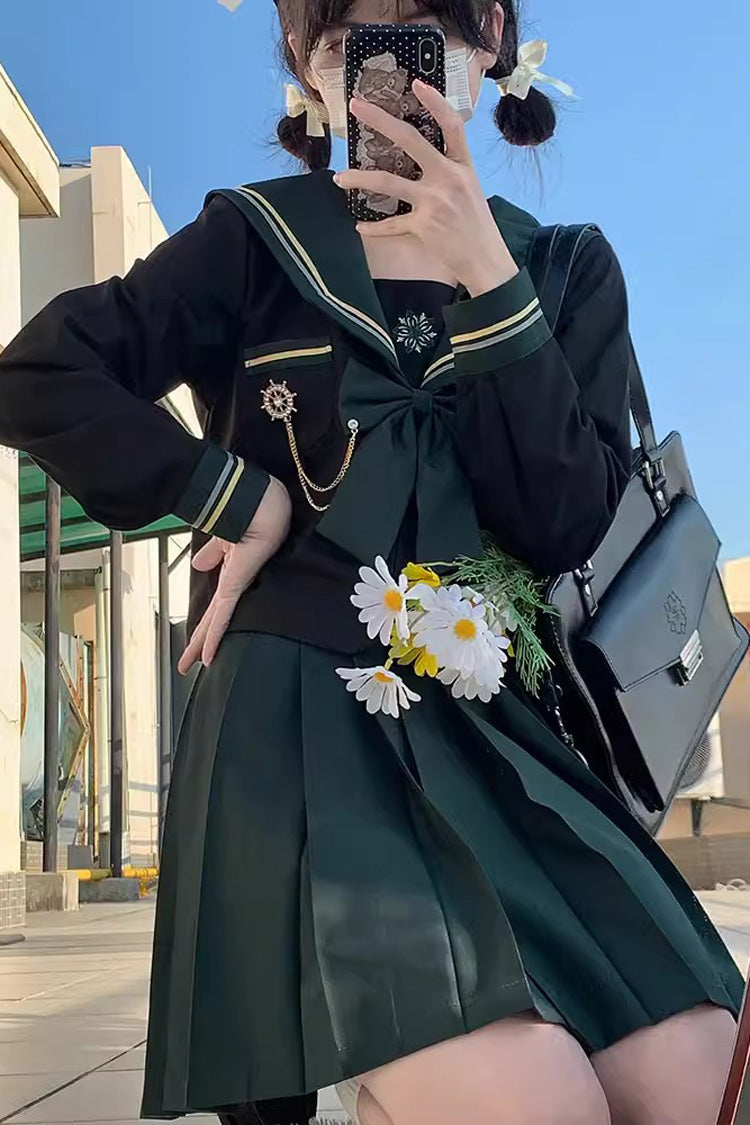 Gothic Lolita Skirt - Black/green, 2 Colors, Ruffled, Long Sleeves, Sweet Style - additional product view 2