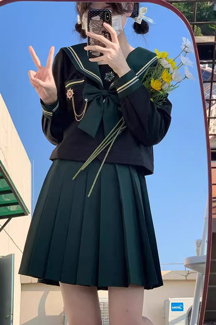 Gothic Lolita Skirt - Black/green, 2 Colors, Ruffled, Long Sleeves, Sweet Style - additional product view 3